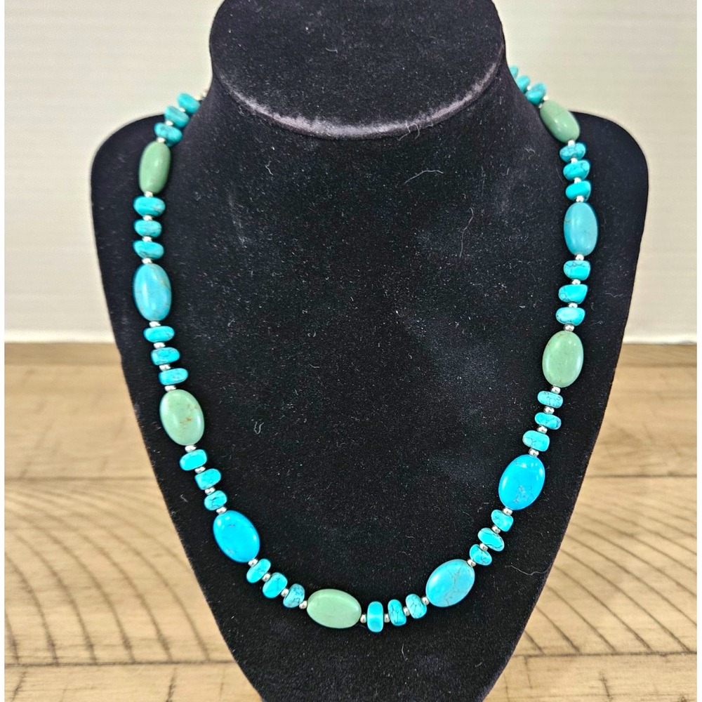 Chaps Ralph Lauren Faux Turquoise Beaded Necklace Boho Western Americana Cowgirl